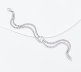 Diamonique Double Row Tennis Bracelet, Sterling Silver, Small 6-3/4"
